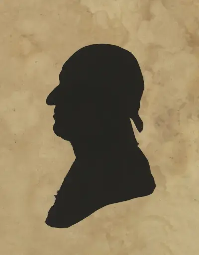 Silhouette of man facing left, no. 8 av Charles Willson Peale