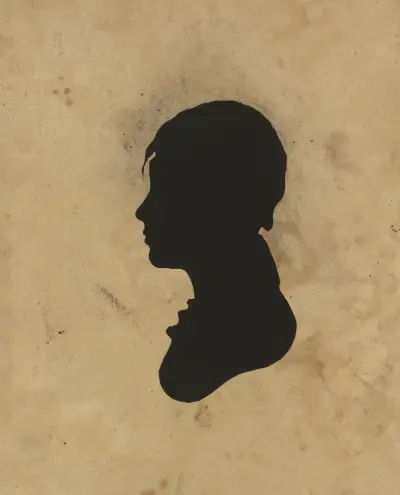 Silhuett av okänd pojke i profil mot vänster av Charles Willson Peale