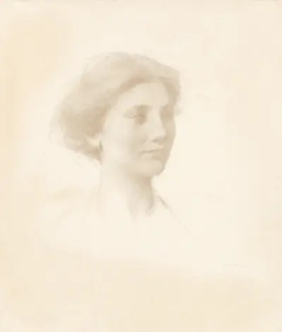 Head of a Girl, 1909 av Thomas Wilmer Dewing