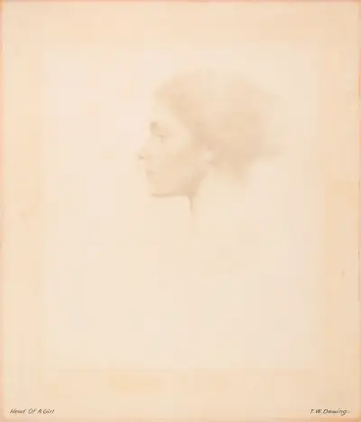 Head of a Girl, 1910 av Thomas Wilmer Dewing