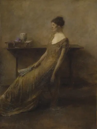 Lady in Gold av Thomas Wilmer Dewing