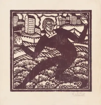 Design for fine art print, ‘The Mad Dancer’.] [Woodcut print av Winold Reiss