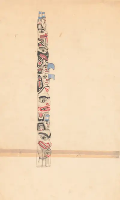 Design for totem pole av Winold Reiss
