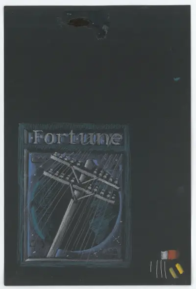 Graphic designs for Fortune magazine.] [Studies for cover drawn on black paper av Winold Reiss
