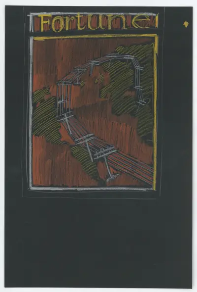 [Graphic designs for Fortune magazine.] [Studies for cover drawn on black paper av Winold Reiss