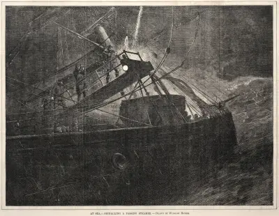 At Sea, Signalling a Passing Steamer av Winslow Homer