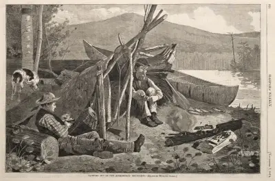 Camping Out in the Adirondack Mountains av Winslow Homer