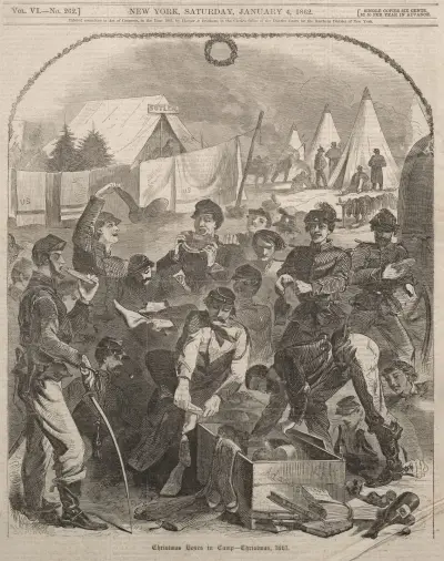 Christmas Boxes in Camp – Christmas, 1861 av Winslow Homer
