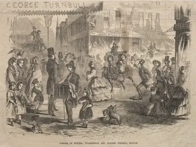 Corner Winter, Washington and Summer Streets, Boston av Winslow Homer