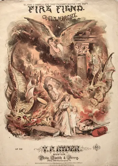 Fire Fiend – Sheet Music Cover av Winslow Homer