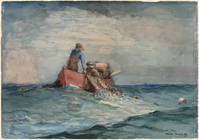 Hauling in the Nets av Winslow Homer