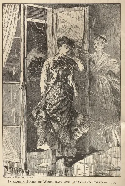 In Came a Storm of Wind, Rain and Spray – and Portia, 1869 – nr 1 av Winslow Homer