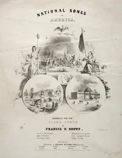 National Songs of America – Sheet Music Cover av Winslow Homer