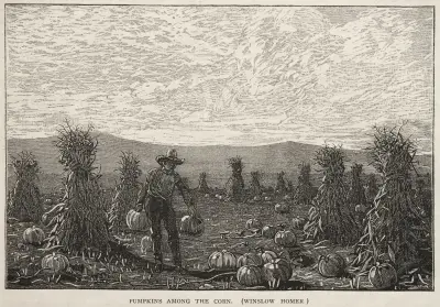 Pumpkins Among the Corn av Winslow Homer