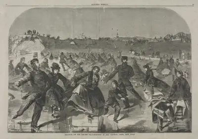 Skating on the Ladies’ Skating Pond in Central Park, New York av Winslow Homer
