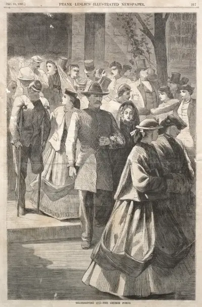 Thanksgiving Day – The Church Porch av Winslow Homer