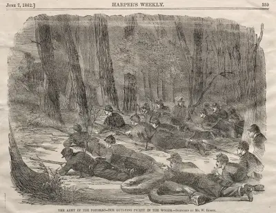The Army of the Potomac – Our Outlying Picket in the Woods av Winslow Homer