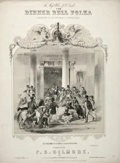 The Dinner Bell Polka – Sheet Music Cover av Winslow Homer