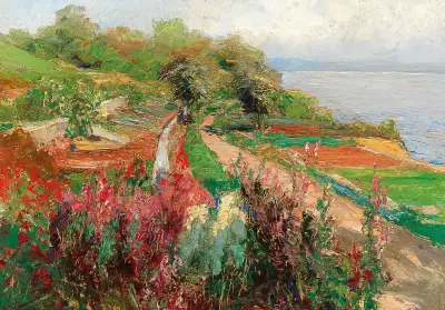 A coastal landscape av Olga Wisinger-Florian