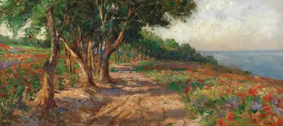 Elm-lined promenade in Euxinograd av Olga Wisinger-Florian