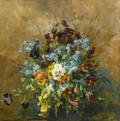 Stilleben mit Stiefmütterchen von Olga Wisinger-Florian