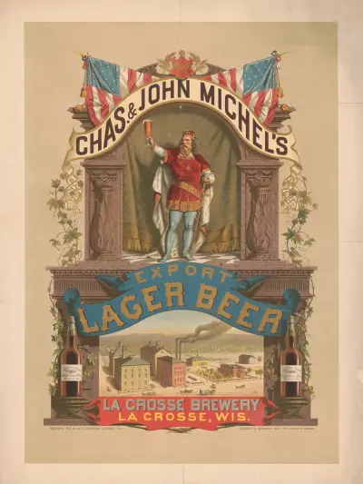 Chas. & John Michel’s export lager beer, La Crosse brewery, La Crosse, Wis., 1879 – nr 1 av Wittemann Bros.