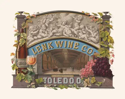 Lenk Wine Co., Lake Erie-öarnas viner, Toledo, O., 1878 – Nr. 2, Wittemann Bros.