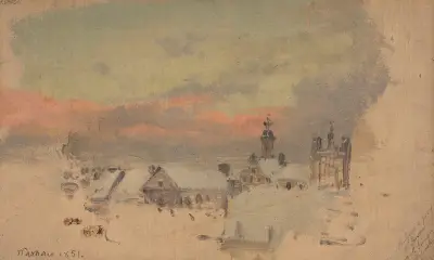 Dächer der Altstadt bei Sonnenuntergang von Wojciech Gerson