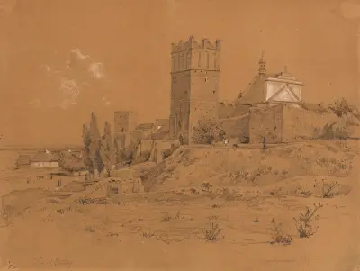 Befestigungsmauer mit dem Opatowska-Tor in Sandomierz von Wojciech Gerson