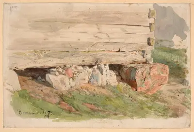 Die Fundamente des Getreidespeichers in Domaniewo von Wojciech Gerson