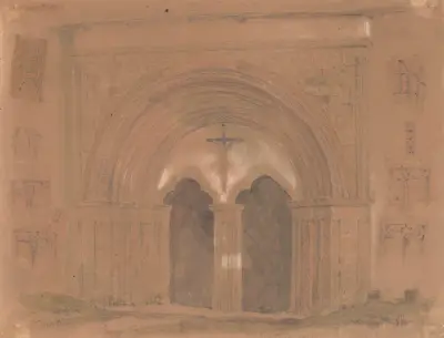Portal of the Dominican Church of St. James in Sandomierz and studies of sculpture details av Wojciech Gerson
