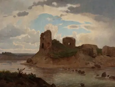 Ruinen des Schlosses Bobrowniki an der Weichsel von Wojciech Gerson