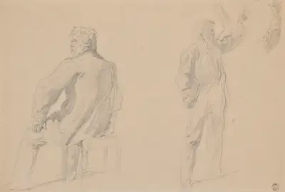 Studie eines bärtigen Mannes für das Gemälde Kęstutis und Vytautas, gefangen gehalten von Jogaila von Wojciech Gerson