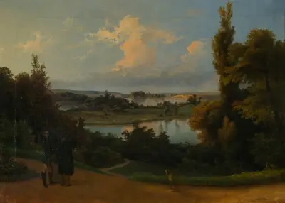 Blick über den Veisiejai-See von der Terrasse des Justinavas-Parks von Wojciech Gerson