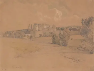 Widok zamku Ossolińskich w Ujeździe, Wojciech Gerson