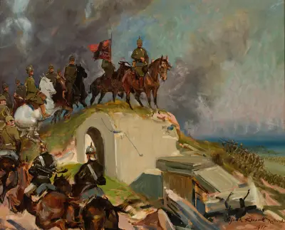 Schlachtszene aus dem Ersten Weltkrieg von Wojciech Kossak