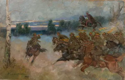 Kavallerie im Angriff von Wojciech Kossak