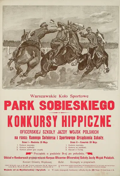 Pferdespringturniere an der Offizierskavallerieschule des polnischen Heeres von Wojciech Kossak