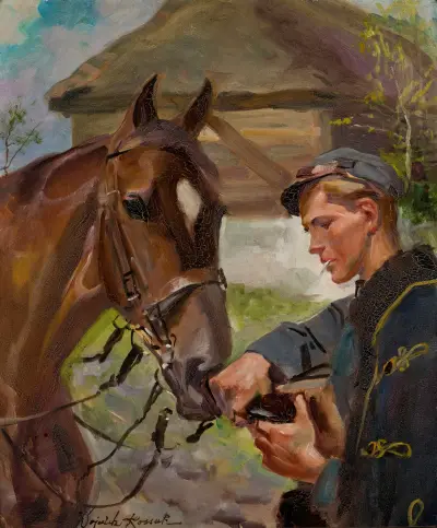 Ulan zu Pferd von Wojciech Kossak