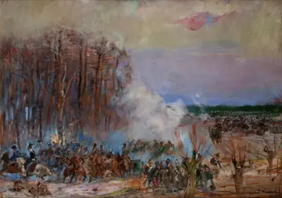 Kampf um das Erlenwäldchen von Wojciech Kossak