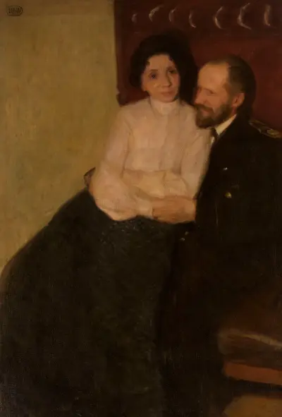 Portrait of artist’s sister and her husband av Wojciech Weiss