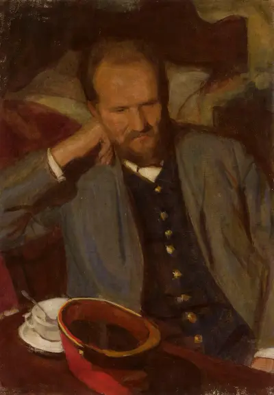 Porträtt av Stanisław Florek, järnvägstjänsteman av Wojciech Weiss