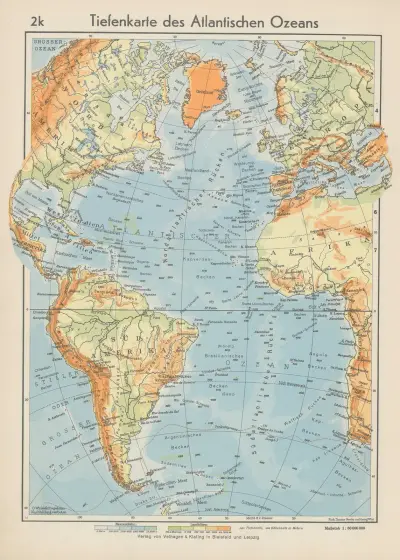 Tiefenkarte des Atlantischen Ozeans von Wolfgang Preuss