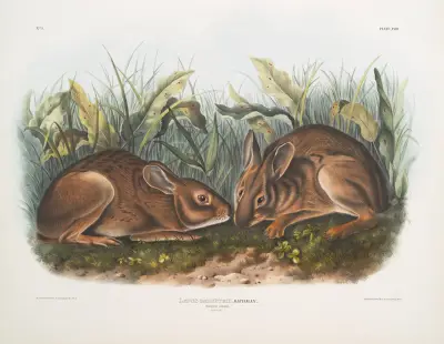 Lepus palustris, Marsh Hare. Natural size. av John Woodhouse Audubon