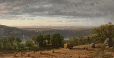 Landscape with Haywain av Worthington Whittredge