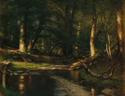 The Brook in the Woods av Worthington Whittredge