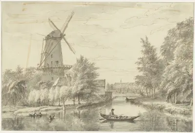 Kloppersingel met molen av Wybrand Hendriks