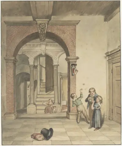 Radnice (Prinsenhof), přední dům a schody, Wybrand Hendriks