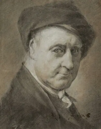 Selbstporträt von Wybrand Hendriks im Alter von 69 Jahren von Wybrand Hendriks