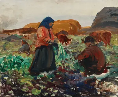Harvesting beetroots II av Leon Wyczółkowski